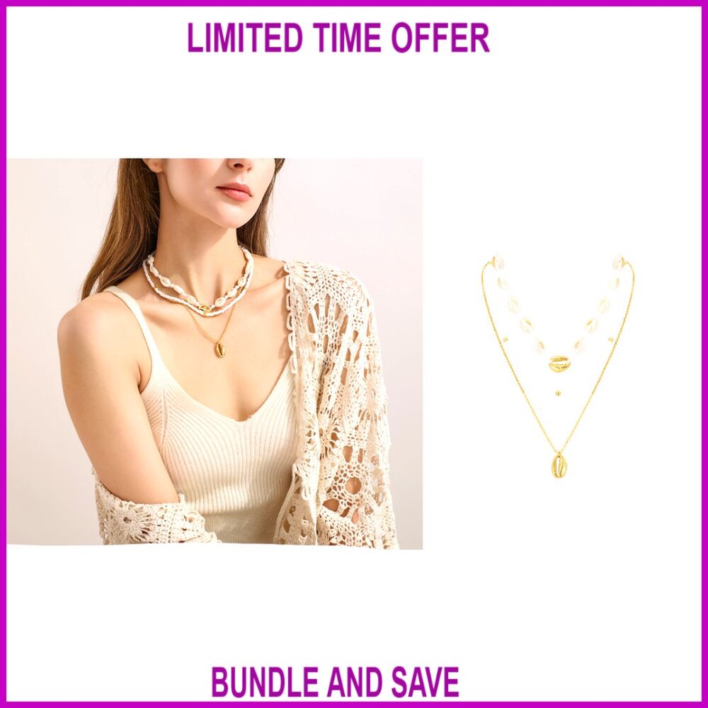 Adjustable Layered Shell Necklace, Boho Beach Sta… - image 7